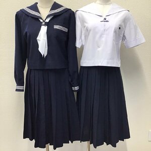 O815 (中古) 兵庫県 松陽中学校 セーラー服 上下5点セット /指定品/7/L/W69/セーラー/スカート/スカーフ/NIKKE/冬服/制服/高校/女子学生