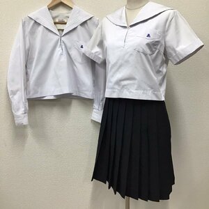 O62 (中古) 兵庫県 姫路東高校 セーラー服 上下3点セット /5/W69/セーラー/スカート/Reston/合服/夏服/夏用/制服/学生服/女子学生/中学校