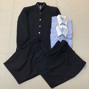 OT609-2 ( used ) Tochigi prefecture now city industry high school C rank man . school uniform 5 point set /170A/W82/. Ran / trousers / short sleeves shirt /GreenMate/ winter summer / uniform / junior high school / high school 