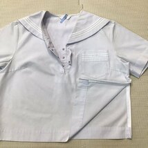 O277 (中古) 兵庫方面 校名不明　セーラー服 上下セット /大きめ/L/LL/W72/セーラー/スカート/白ライン3本/夏服/夏用/制服/高校/女子学生_画像4