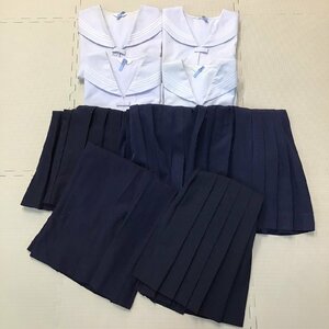 OK092 (中古) 兵庫方面 セーラー上下 9点セット /セーラー/スカート/12/M/L/W60/W69/W73/中学/高校/制服/学生服/夏服/女子学生/まとめ