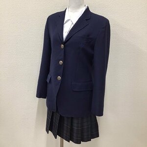 O412 (中古) 滋賀県 伊香高校 3点セット /M/W64/ブレザー/スカート/ブラウス/冬服/チェック柄/中学校/高校/制服/女子学生/学生服