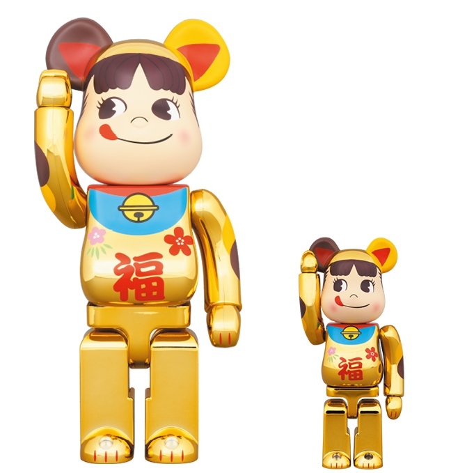 BE@RBRICK 招き猫 桃色透明メッキ 100% 400% ベアブリック 2個セット