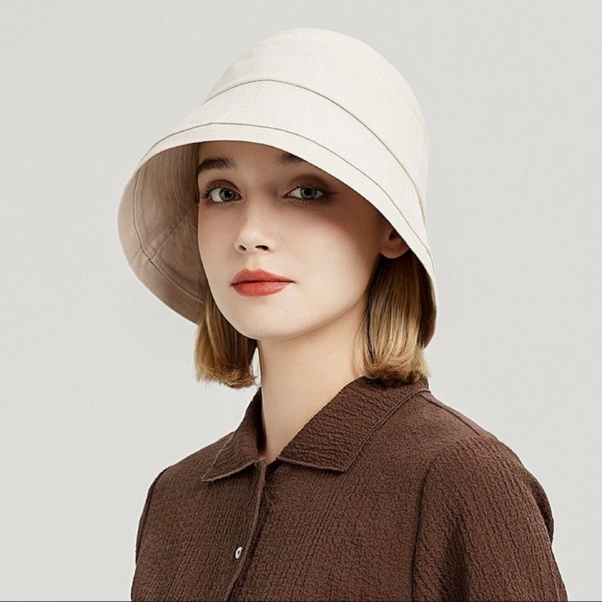 UVカットツバ広帽子 上品 大人可愛い 無地 シンプル レディース ママ