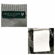 LYLE&SCOTT(ライル&スコット)ニット セーター 刺繍ロゴ メンズM グレー系/ブラック_画像2