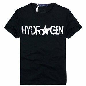 新品◆【格好いい】メンズ半袖ＴシャツHYDROGENハイドロゲンプリン★黒S