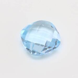 両面チェスカット スイスブルートパーズクッション 3.61ct-2