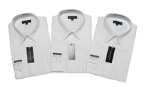 新 品 D4A SIZE : M ◆ 長 袖 白ドビー レギュラーカラー　3枚セット ◆　織柄違い_画像1