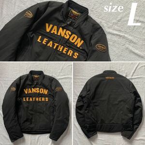 VANSON バンソン ライディングジャケット ウインター BLACK/YELLOW Lサイズ ストレッチ素材 プロテクター取付可能 新品 A50308-16