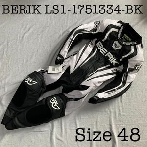 送料無料 BERIK ベリック レーシングスーツ レザースーツ パンチングレザー 革ツナギ LS1-1751334-BK 48 Mサイズ MFJ公認 A50317-36