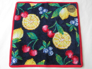  Feiler towel handkerchie 25cm unused rough ruta navy × red handkerchie FEILER