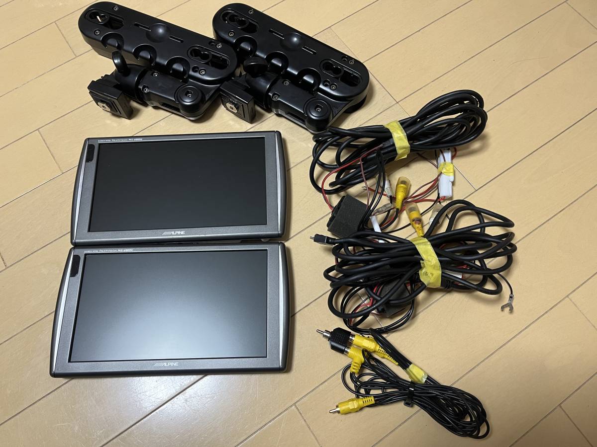 純正・新品 ALPINE ヘッドレスト装着型 ツインモニター 分配器セット