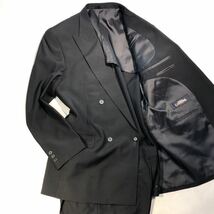 新品【サイズA7 XL★特価礼服】4Bダブルスーツ ブラックフォーマル 背抜き ノーベンツ 2タック アジャスター付き 背広 メンズリクルート_画像1