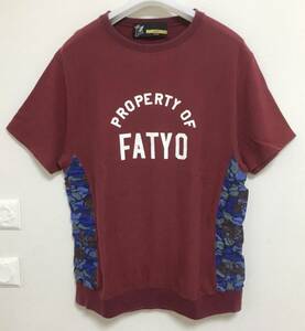 FAT エフエーティー ビッグシルエット PROPERTY OF FATYO サイドリブ切り返し 薄手 半袖スウェット size FAT（XL）日本製