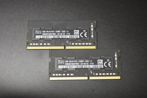 当日発送 Mac対応 メモリ DDR4 4GB×2枚　PC4-2400T hynix 中古品　1-2 合計8GB