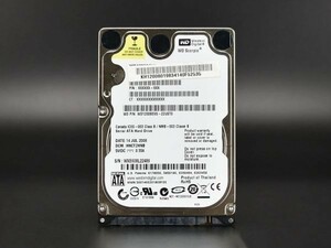 当日発送 HDD 2.5インチ SATA 120GB WesternDigital 正常 フォーマット済み S/N:WXE608L22489　中古品