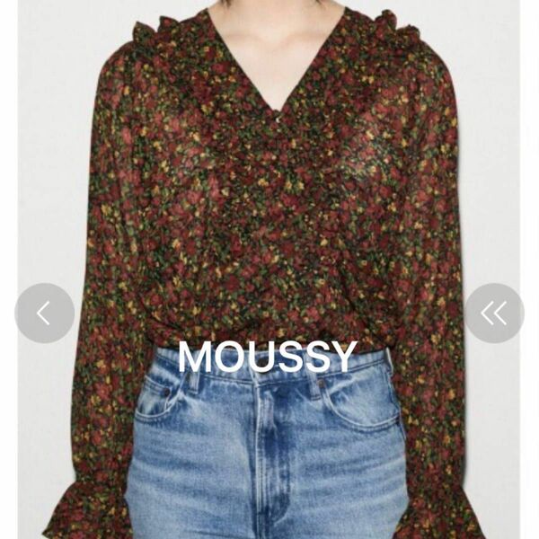 moussy シースルーブラウス 花柄