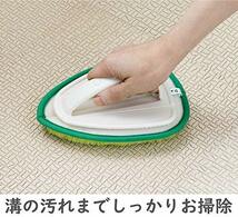 山崎産業 浴室掃除用ブラシ グリーン 幅13.5×奥行18cm お風呂掃除 床 ブラシ ハンド バスボンくん 抗菌 日本製 188895_画像3