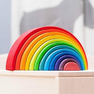  Grimm GRIMM'S toy toy intellectual training toy loading tree interior see establish playing rainbow Rainbow height 18× width 38× depth 7cm rainbow color tunnel extra-large 