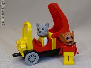 80sビンテージ LEGO Fabuland タンデムシートルーフカーセット「クシミリアン・マウス」＋「ドクター犬」 ファビュランド レゴ