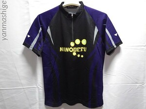 NANODESUxPRO-am [SS size ] dry half Zip shirt waste number [ black x purple x yellow ] bowling shirt nano tesABS