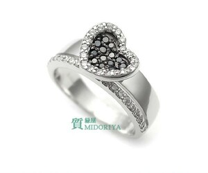 [ green shop pawnshop ] Ponte Vecchio diamond ring heart motif K18WG[ used ]