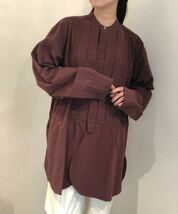 【美品】TODAYFUL トゥデイフル タックドレスシャツ ブラウン 長袖シャツ 定価14,300円 F_画像1