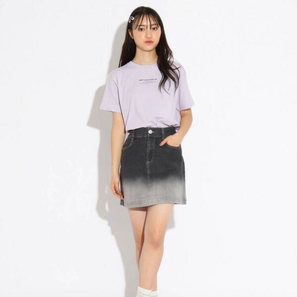 (新品)ピンクラテ 【ニコラ掲載】グラデデニムスカート 140