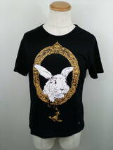 130-KM2078-80: Vivienne Westwood MAN ヴィヴィアンウエストウッド マン バニーインフレーム 半袖Tシャツ ウサギ BLACK サイズ50_画像1