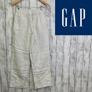 GAP* Gap *linen Blend полоса брюки * размер XXS 10-422