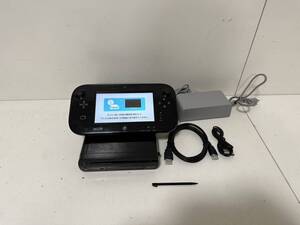 ★1円〜★任天堂 Wiiu 本体セット【プレミアム セット】クロ HDD容量 32GB★動作確認済み★ゲームパッド アダプタ