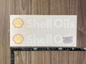 ★送料無料★Shell Oils シェル オイル カッティング ステッカー デカール 2枚セット ホワイト