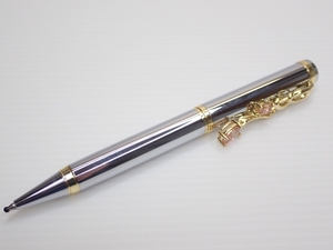 V229　ボールペン　POLA　ポーラ　ラインストーンチャーム飾り　シルバーカラー　文房具　pen