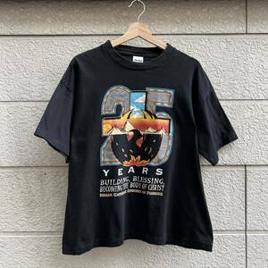 90s USA製 プリントTシャツ 半袖 黒 ブラック Murina ボックスシルエット ショート丈 リメイク アメリカ製 古着 vintage ヴィンテージ