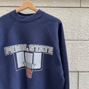 90s USA古着 スウェットシャツ トレーナー ネイビー 紺色 Hanes ヘインズ アメリカ古着 vintage ヴィンテージ PENN STATE バスケ XLサイズ