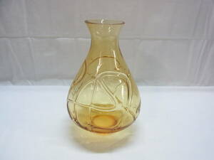  Vintage * amber color modern design vase * height approximately 23cm* glass modern design amber flower vase ornament retro 80