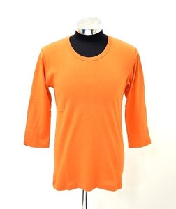 JUN HASHIMOTO（ジュンハシモト）FRAISE DEEP NECK CREW 3/4 TEE ディープネック7分袖カットソー Tシャツ ORANGE 3 JHJジャージ フライス