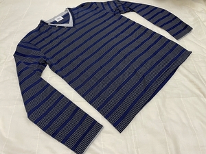 **[ Takeo Kikuchi ] fake Layered border long sleeve cut and sewn (BL)230318**