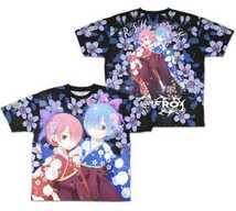 Re:ゼロから始める異世界生活 レム&ラム 両面フルグラフィックtシャツ 二次元コスパ アニメ tシャツ Lsize_画像1