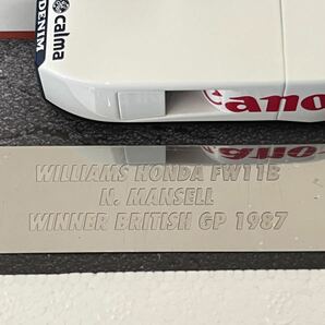 (希少】1/18 ウィリアムズホンダ FW11B ナイジェルマンセル 1987 British GP WINNERの画像5