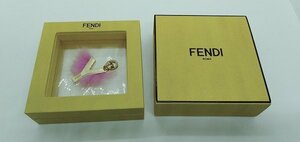 美品　FENDI　フェンディ　ペンダントトップ　ゴールド×ピンク　◎A253