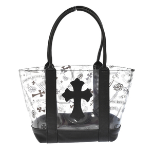  Chrome Hearts TOTE MINI VINYLsemeta Lee Cross patch attaching leather vinyl Mini bag black clear 