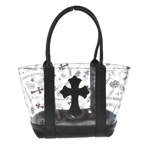 Хромированные сердца TOTE MINI VINYL Кладбищенская ткань с заплатками Кожаная виниловая мини-сумка Черный прозрачный