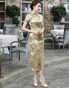  коричневый ina одежда платье в китайском стиле kyaba платье M размер костюмы 