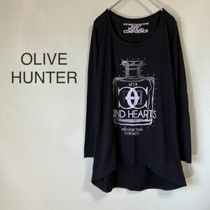 ◎OLIVE HUNTER オリーブ ハンター 長袖カットソー プリントカットソー 黒 レディース Mサイズ