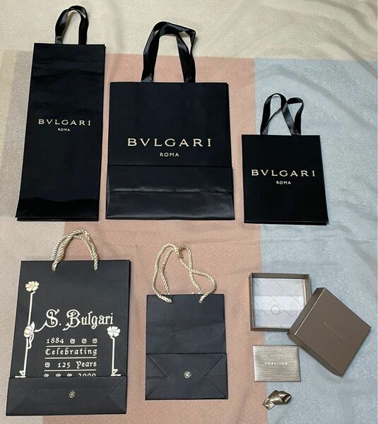 【BVLGARI】ブルガリ 黒ショップバッグ&箱６点セット