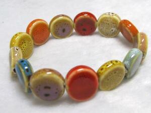 * ceramics * colorful button bracele 15-1196