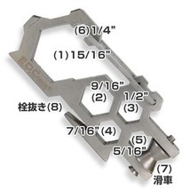 カラビナ マルチツール 滑車付き 六角レンチ 栓抜き コンパクトツール ミニツール 多機能ツール EDC キーホルダーツール_画像5