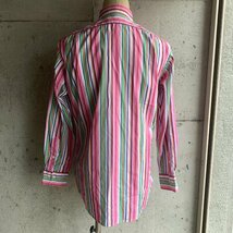 アメリカ古着 ポロ ラルフローレン コットン クレイジーストライプ シャツ M size マルチカラー U.S Used Clothing 90s RALPH LAUREN Shirt_画像3