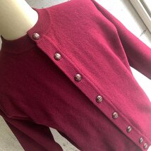 アメリカ古着 ビンテージ ベネトン ラウンドカラー ニット カーディガン ボルドー U.S Used Clothing 90s Vintage BENETTON Knit Cardigan_画像1